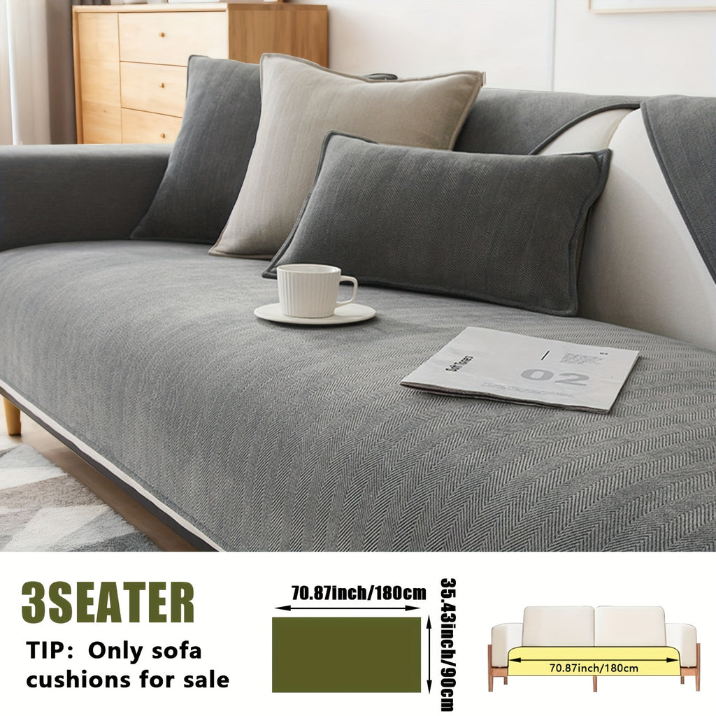 Chenille Ribbed Sofa Cover – Pet-Friendly Non-Slip Stretch Slipcover, Machine Washable Sofa Protector for 2, 3 & 4-Seater and Sectional Sofas, Modern Living Room Couch Cover