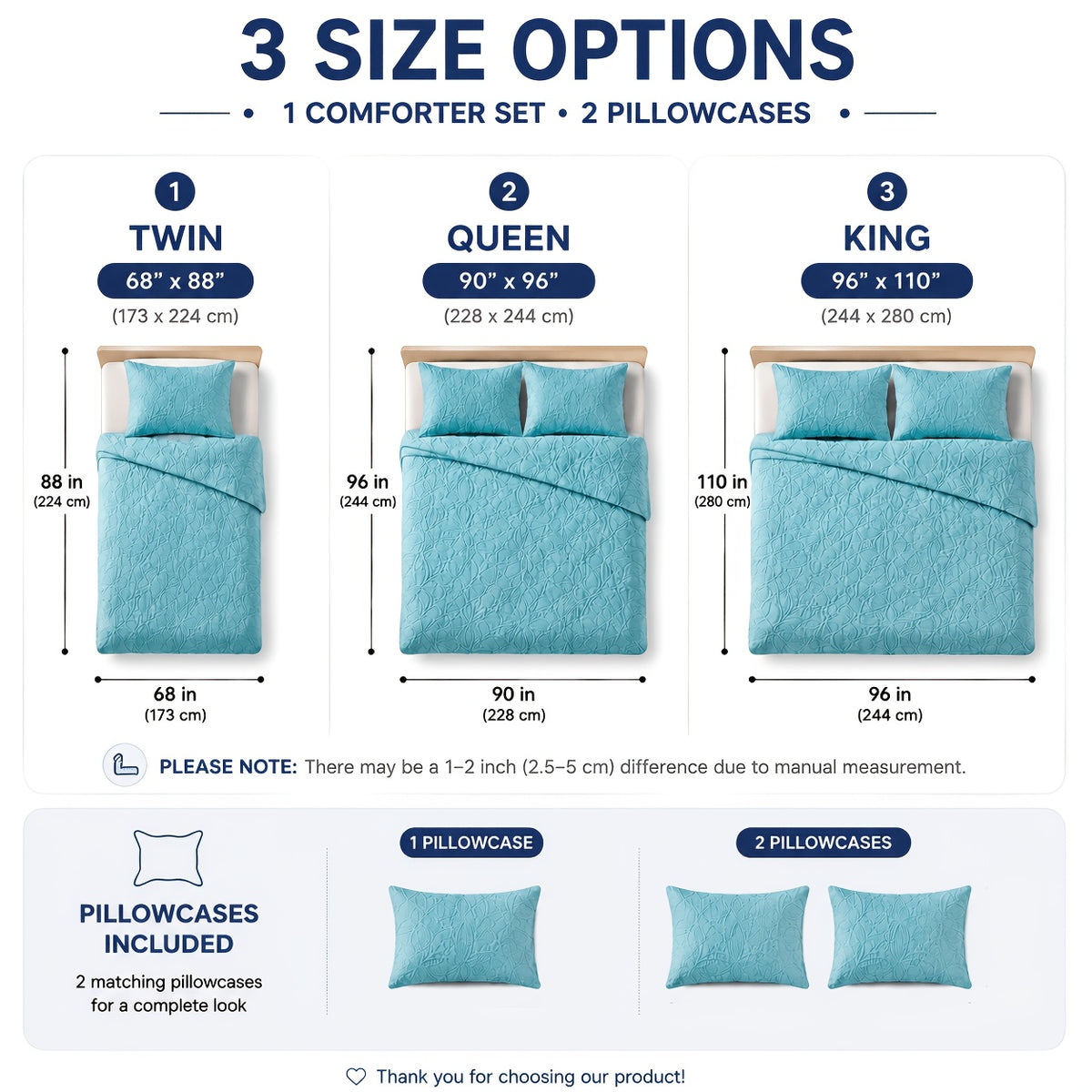 Lightweight Embossed Blanket Set with Pillowcases – Ultra Soft Textured Bed Blanket Twin Queen King, Breathable All Season Blanket for Bedroom Sofa Couch