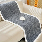 Plush Fleece Sofa Cover Non-Slip Machine Washable Thick Warm Slipcover Seat Cushion Mat for Armchair Couch Swing Bench 1 2 3 4 Seater Living Room Bedroom Office Coffee Grey White