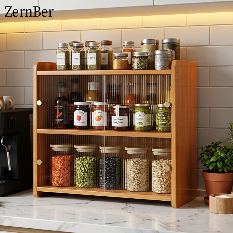 Corner Shelf Countertop Organizer, Triangular Multi-Tier Kitchen Storage Rack for Coffee Accessories, Cups, Spices & Kitchen Essentials, Space-Saving Corner Stand for Counter, Bathroom & Office