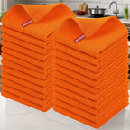 23-Piece Cotton Waffle Weave Kitchen Dish Cloths Set Absorbent Quick-Dry Dish Towels 12x12 Inch Multi-Color Options