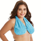Women’s Towel Wrap Bra – Absorbent Breathable Halter Neck Tube Top for Beach, Sports, Daily Wear & Nursing | Double-Sided Plush Soft Chest Wrap