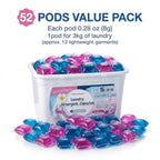 Ultra Oxi Laundry Detergent Pods 52 Count, 8X More Cleaning Power with Built-In Pre-Treater for Tough Stains, HE Compatible Concentrated Laundry Pods for Whites & Colors