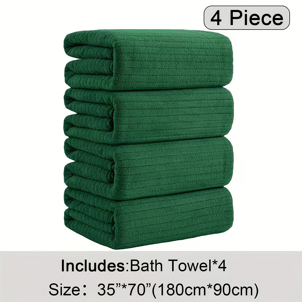 Oversized Bath Towel Set 4 Piece 35x71 Inch – Ultra Soft Quick-Dry Absorbent Microfiber Towels for Bathroom Spa Gym Travel, 10 Colors