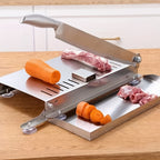 Manual Meat Slicer Stainless Steel for Frozen Meat & Beef Rolls – Easy-Clean Handheld Cutter for Hot Pot, Shabu Shabu, BBQ, Vegetables & Soft Bone, Home Kitchen (Model ZD-01)