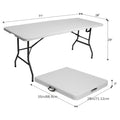 Folding Table 4 ft or 6 ft Plastic Portable with Carrying Handle and Locking Legs – Lightweight Fold-in-Half Table for Picnic, Camping, Party, Dining, Office & Outdoor Use | White