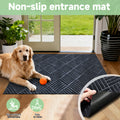 Hallway Runner Rug Non-Slip Vintage Diamond Pattern Machine Washable Rubber Backed – Kitchen, Entryway & Living Room Runner, 5 Sizes, Dark Gray & Dark Red