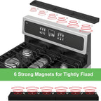 Magnetic Silicone Stove Top Spice Rack Shelf, 30 Inch Heat Resistant Flexible Kitchen Organizer – Strong Magnet, Over Oven Storage for Spice Jars, Countertop & Stove Organizer
