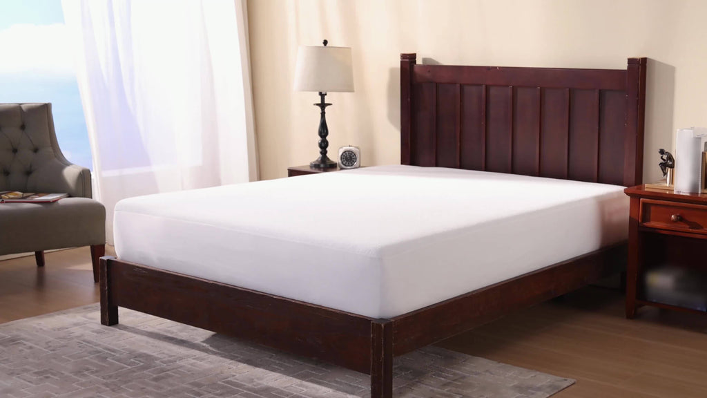 Waterproof Mattress Protector Ultra Soft Noiseless PU Liner – 18" Deep Pocket Fitted Mattress Cover for Twin Full Queen King, Machine Washable White Bed Protector