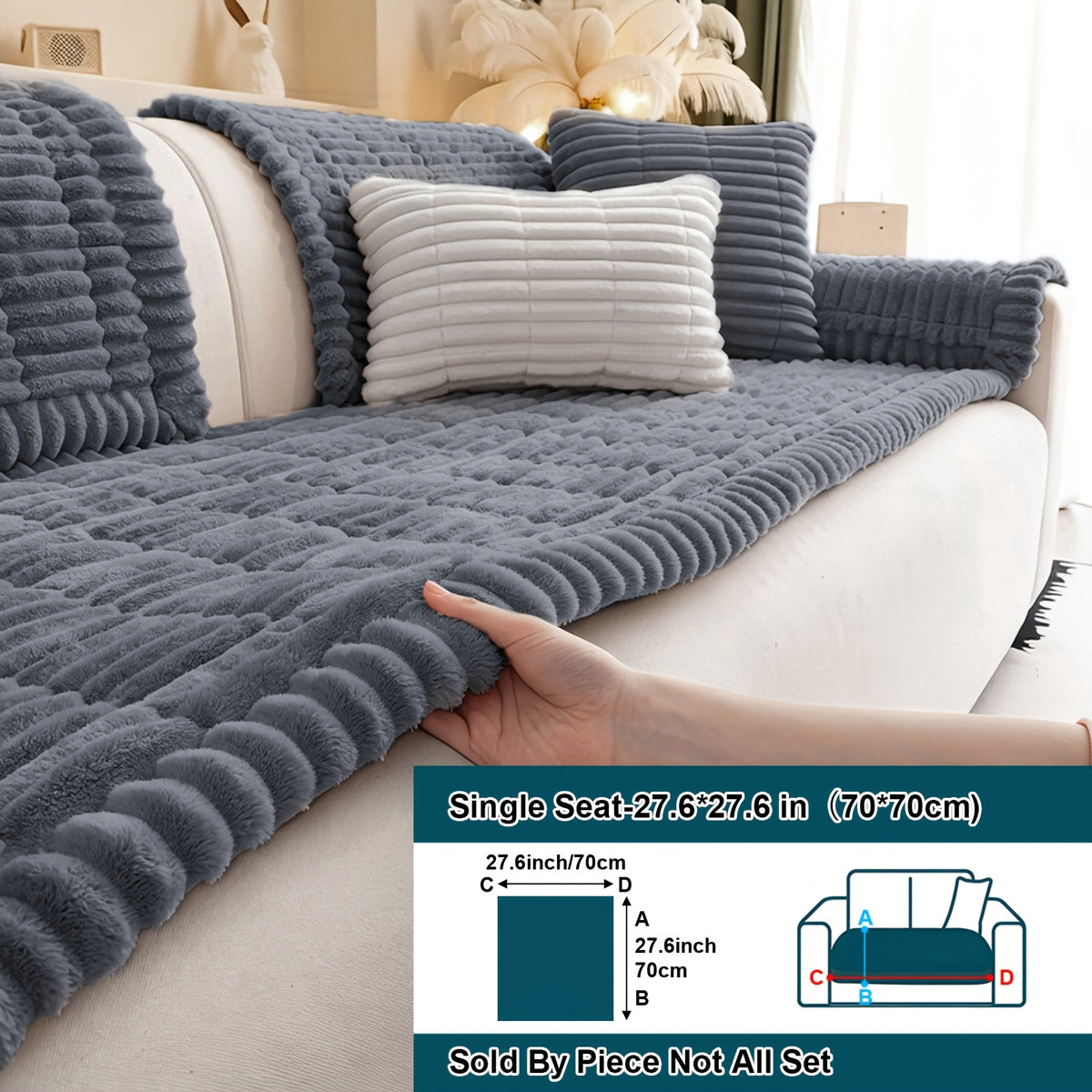 Soft Quilted Thick Sofa Cover Bohemian Style – Removable Machine Washable Pet-Friendly Sofa Protector for 1/2/3/4 Seater Split Sofa, All-Season Couch Cover for Living Room, Bedroom & Office