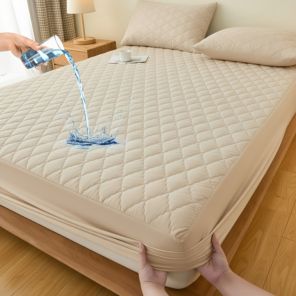 Mattress Protector Cover – Soft Breathable Cooling Fitted Sheet Style, Machine Washable, Twin Full Queen King, 7 Colors, Minimalist Bedding Essential
