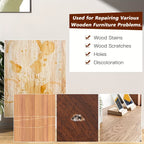 Wood Furniture Repair Kit 14 Piece Scratch Repair Filler Wood Putty Wax Touch Up Kit for Hardwood Floors Laminate Tables Doors Cabinets Walnut Colors Restore Cracks Holes