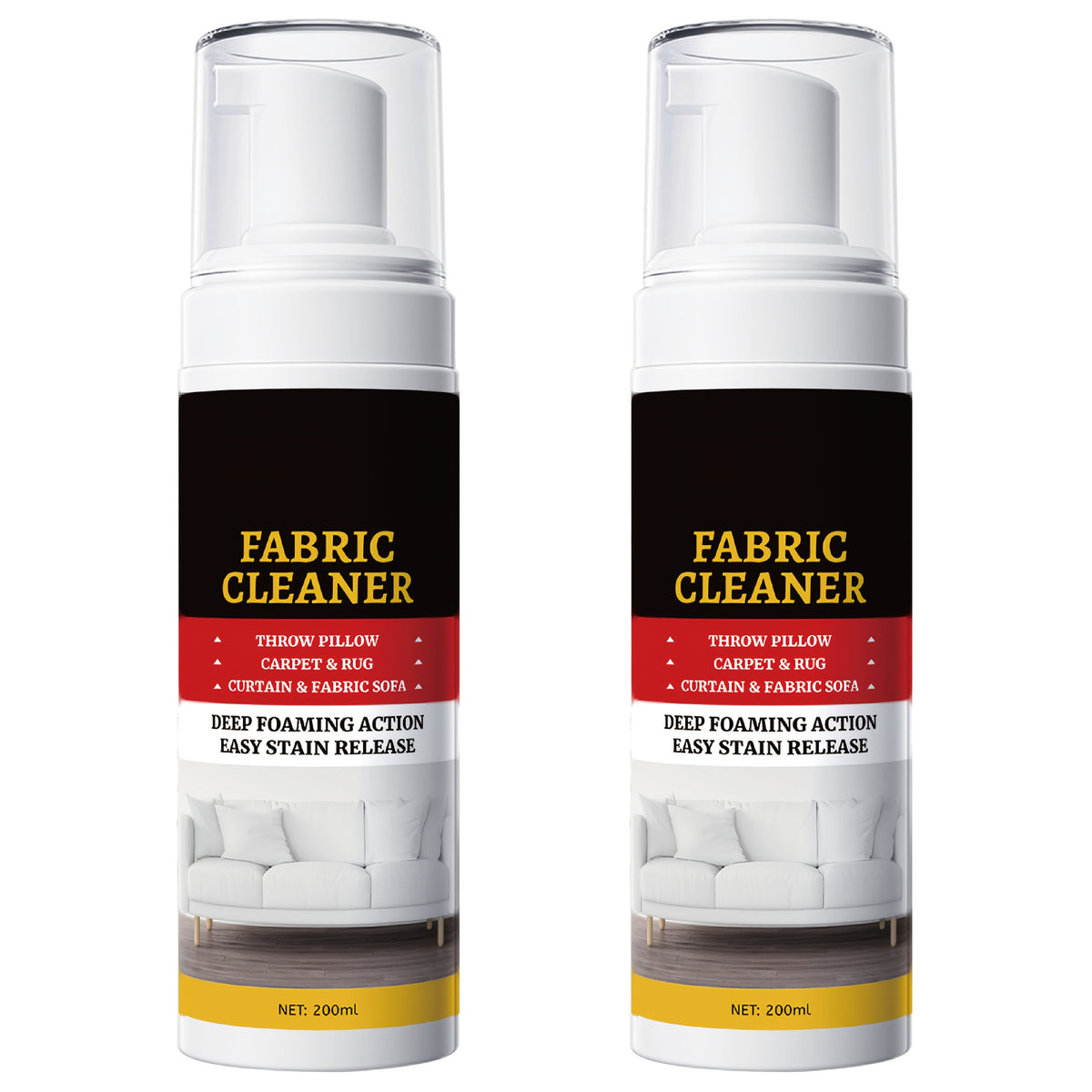 Surfactant Foam Fabric & Upholstery Spot Cleaner 6.76oz – Multi-Surface Stain Remover for Couch, Rug, Clothes, Car Seat, Mattress & Sofa | 1 to 5 Pack