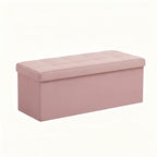 Folding Storage Ottoman Bench 660 lbs Capacity – Large End of Bed Chest with Padded Seat for Bedroom Living Room Entryway, 30 & 43 Inch, Multiple Colors