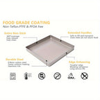 11 Inch Non-Stick Square Baking Pan Carbon Steel Jelly Roll Tray - Oven Baking Sheet for Cake Rolls Cookies Nougat Puff Pastry