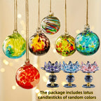 Hand-Blown Glass Witch Balls Friendship Balls Set of 6 Hanging Glass Gazing Spheres for Garden Home Classroom Christmas Halloween Thanksgiving Birthday Gift