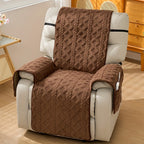 Thickened Shu Velvet Fleece Non-Slip Recliner Cover Plush Sofa Chair Cover – Warm Cozy Furniture Protector for Living Room Office Home, All-Season Recliner Slipcover