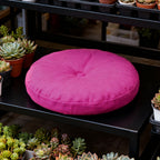 Round Seat Cushion 40x40cm 15cm Thick Firm Futon Meditation Mat Removable Linen Cover Chair Pad for Office Dining Chair Home Decor All Seasons Christmas