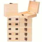 Unfinished Wooden Treasure Chest Boxes 12-Pack with Lid & Clasp - DIY Craft Boxes, Pirate Party Favors for Birthday Parties, Christmas Gift Boxes & Kids Decoration Projects