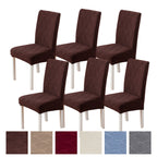 Dining Chair Covers Set of 6 Small Leaf Pattern Thickened Polyester-Spandex Elastic Slipcovers – Machine Washable, Pet Friendly, 6 Colors, One-Piece Design for Home & Restaurant