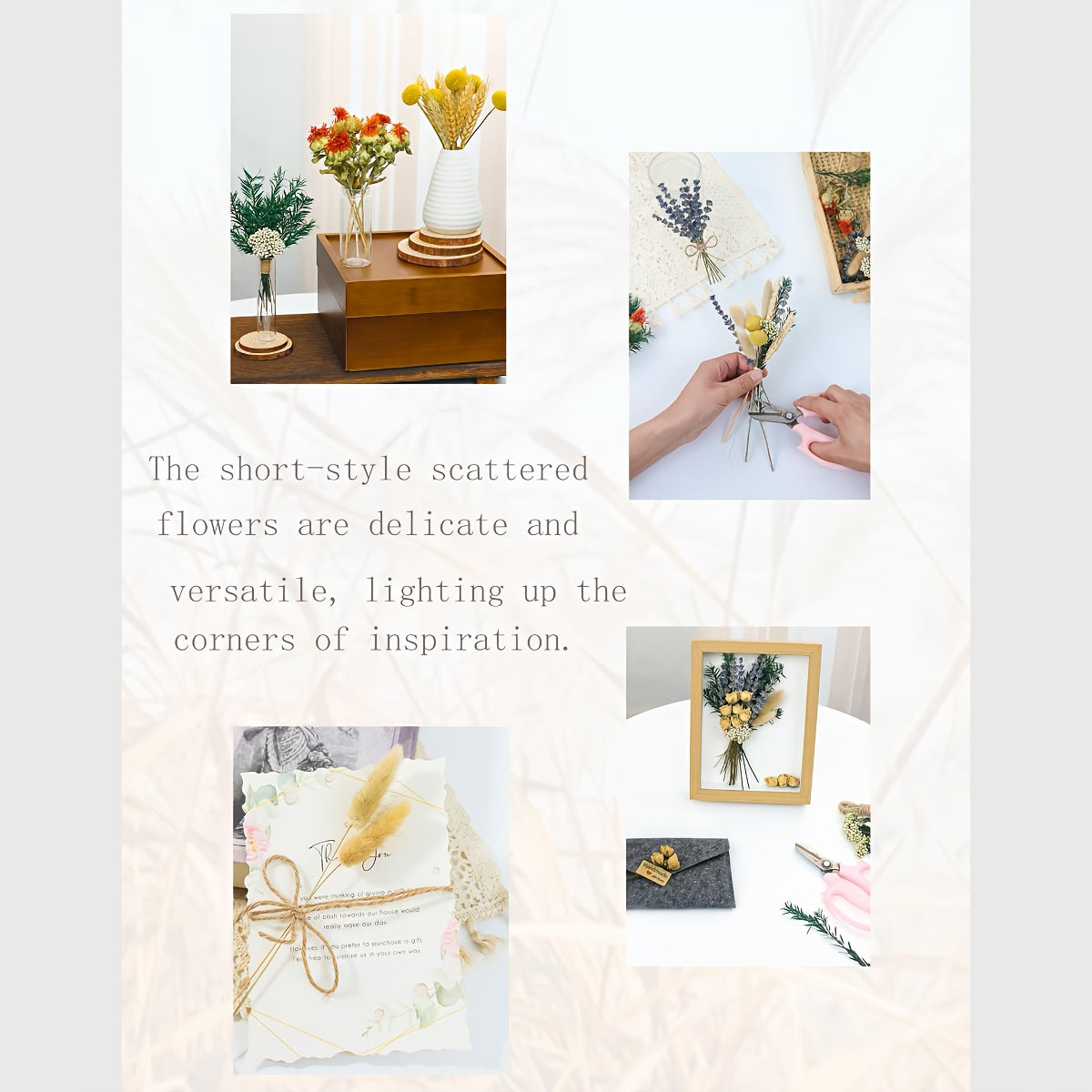 Boho Dried Flower Bouquet with Pampas Grass - Bohemian Wedding Centerpiece, Cake Flowers & Groom Boutonniere, Long-Lasting Botanical Arrangement for Home & Event Decor