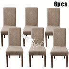 Dining Chair Covers 4/6pcs – Plant Print Stretch Parsons Chair Slipcovers 90% Polyester Elastic Band All-in-One Seat & Back Protector, Vintage Elegant Style for Kitchen Wedding Mother's Day Gift