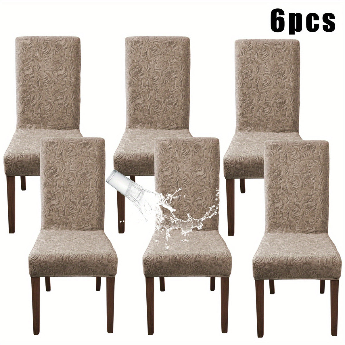 Dining Chair Covers 4/6pcs – Plant Print Stretch Parsons Chair Slipcovers 90% Polyester Elastic Band All-in-One Seat & Back Protector, Vintage Elegant Style for Kitchen Wedding Mother's Day Gift