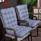 Chair Cushion Set 2pcs Thick Polyester with Straps – Full Back Support Seat Pad for Leisure Chairs, Garden Furniture & Indoor Outdoor Seating, Machine Washable, Multiple Colors
