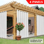 Outdoor Curtain Panels for Patio Gazebo Porch – Weather-Resistant, Light-Filtering Sun Block Privacy Drapes, 4 Panels, Multiple Sizes & Colors