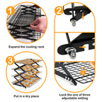 Foldable Cooling Rack Set with Baking Tools – Stackable Oven Cookie Cake Drying Rack, 3/4/5 Piece with Silicone Spatula, Egg Beater & More, Holiday Baking Gift