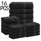 Bath Towel Set 8 or 16 Pcs – Soft Absorbent Quick-Dry Thick Towels with Bath Towels, Hand Towels & Washcloths for Family Hotel Travel, 10 Color Options