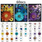 Dried Pressed Flowers 60pcs with Natural Herbs Kit – Real Pressed Flowers & Dry Leaves Bulk for Epoxy Resin Jewelry, Scrapbooking, DIY Crafts, Candle & Soap Making, Nail Décor (2 Styles)