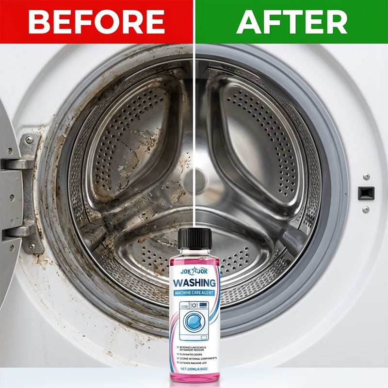 Unscented Washing Machine Cleaner 100ml – Citric Acid Formula Removes Limescale & Detergent Residue, Eliminates Odors & Extends Machine Life for Front Load & Top Load Washers