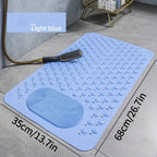 Non-Slip Bath Mat with Massage Buttons - Anti-Slip PVC Shower & Bathtub Safety Pad, 0.35" Thick, Polka Dot Pattern, Rectangular Bathroom Mat for Shower, Tub & Wet Floors - 6 Colors