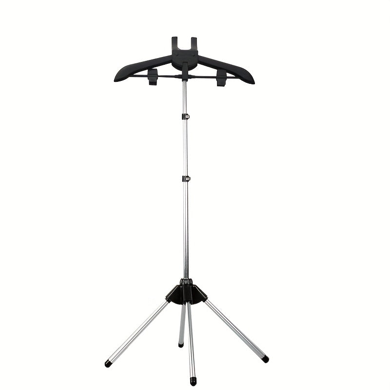 Foldable Ironing Rack & Clothes Drying Rack – Height-Adjustable, 360° Rotating Arm, Space-Saving Telescopic Laundry Stand for Home & Small Spaces | Black & Grey