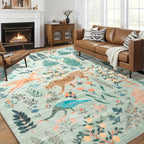 Jungle Animal Area Rug Tiger Print Anti-Slip Soft Floor Mat for Living Room Bedroom Kids Playroom Daycare 5x7 6x9 8x10 9x12