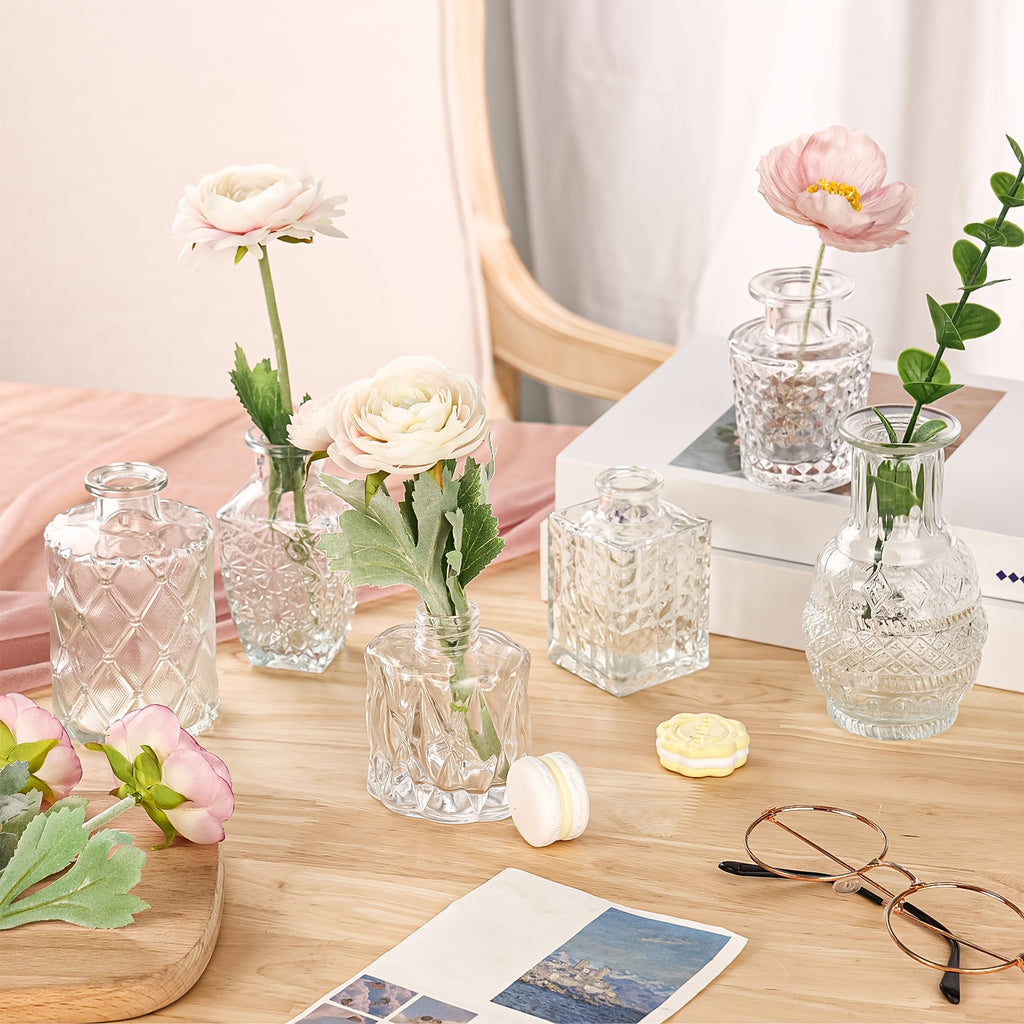 Glass Bud Vases Bulk Set 64 Pieces Multi-Size – Clear Flower Vases for Wedding Centerpieces, Home Table Decor & Bridal Party