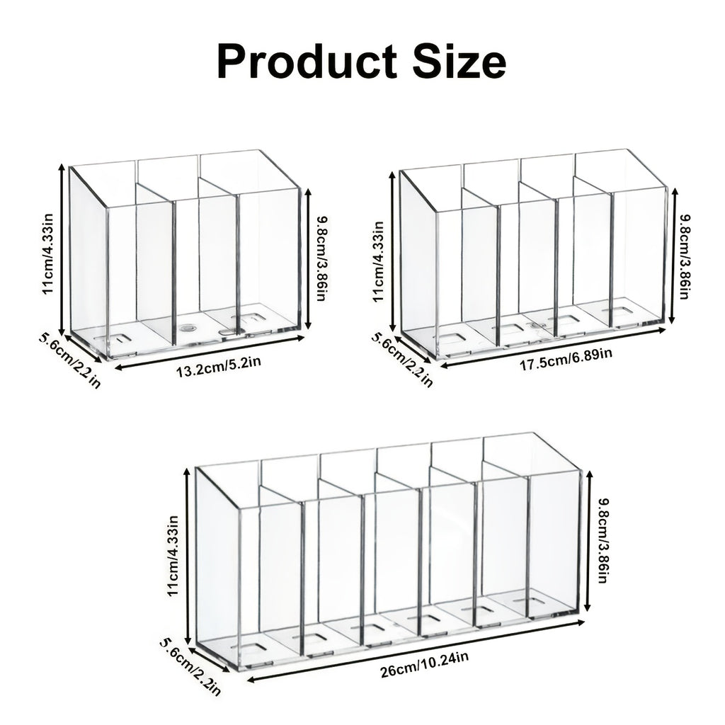 Clear Drink Packet Organizer with Removable Sections & Adjustable Dividers – Transparent Space-Saving Storage for Flavor Packets, Kitchen & Office (3 or 4 Compartments)