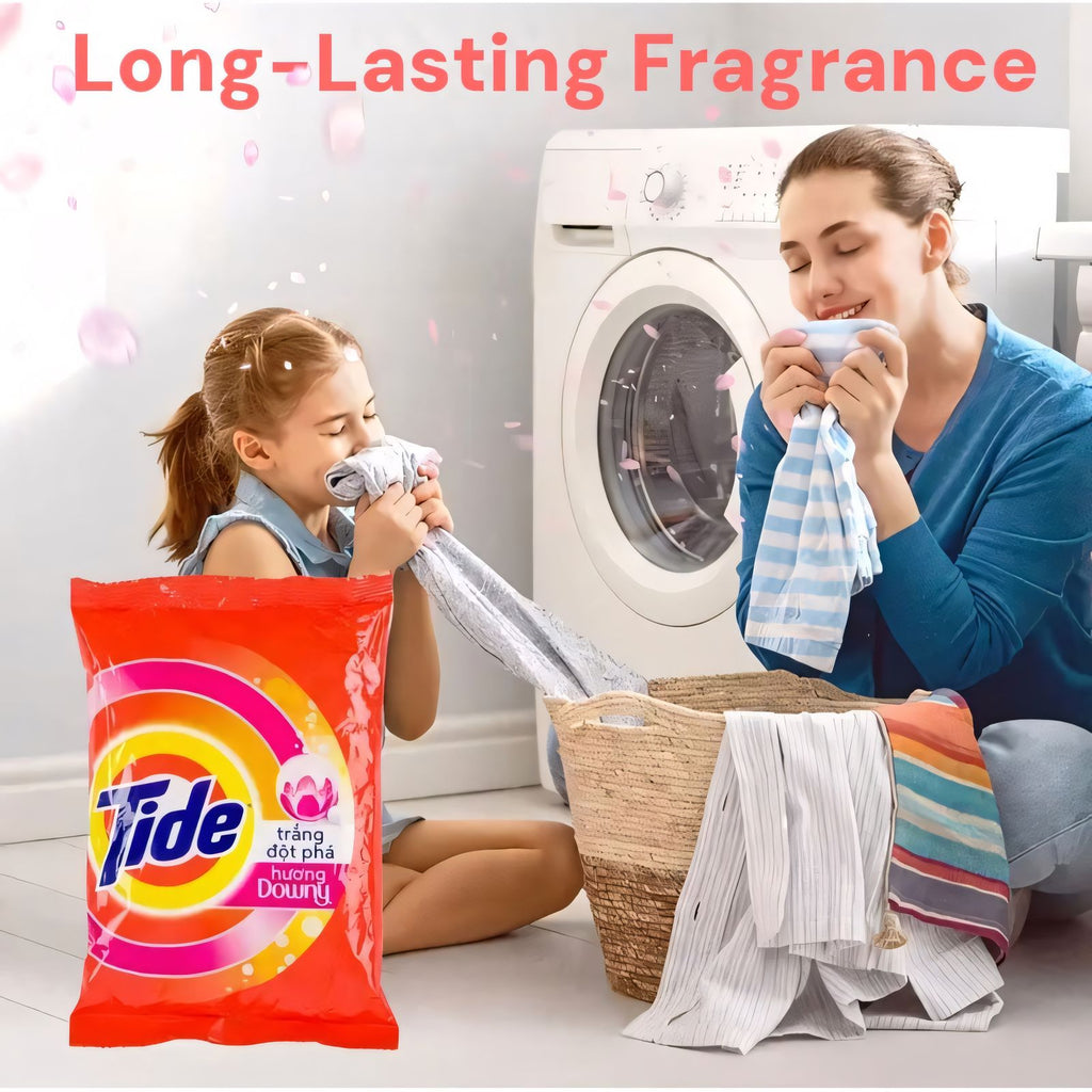 Laundry Detergent Powder 3-in-1 Ultra Concentrated 350g x 2 Bags Color Care Deep Clean Long-Lasting Fresh Scent Low Foam for Front Load and Top Load Washers Daily Clothes Washing