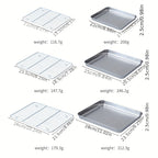 Baking Pan Set with Cooling Rack Large Stainless Steel Cookie Sheet Non-Toxic Durable Easy Clean Professional Oven Tray for Baking Roasting Holiday Baking