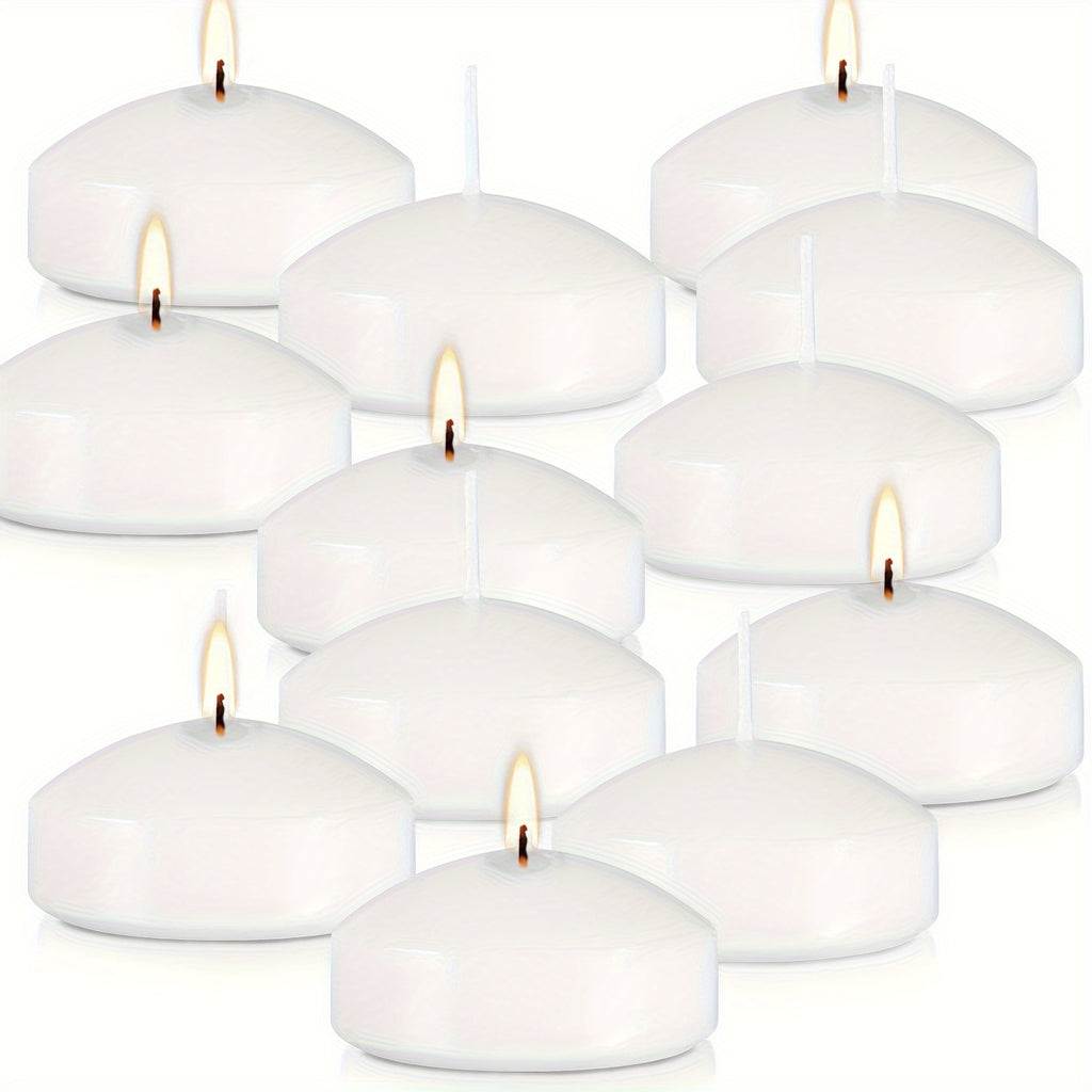 Floating Candles 50 Pack 2 Inch Small Round Unscented Dripless Candles for Wedding Centerpiece Pool Bowl Vase Halloween Christmas Holiday Table Decoration