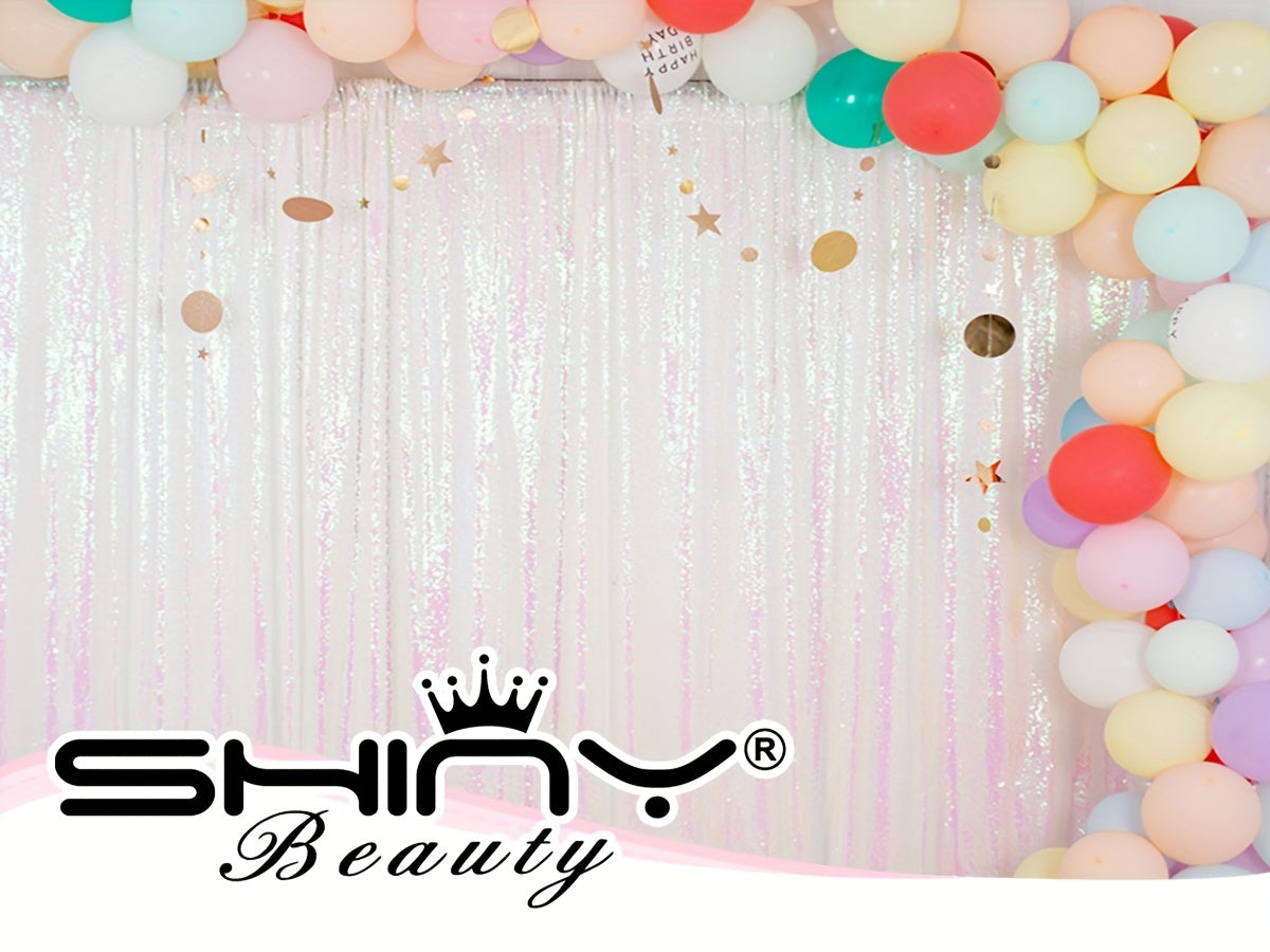 Sequin Backdrop Curtains 4 Panels 2FT x 8FT Glitter Party Decorations for Wedding Birthday Photo Booth Stage Background 30+ Colors