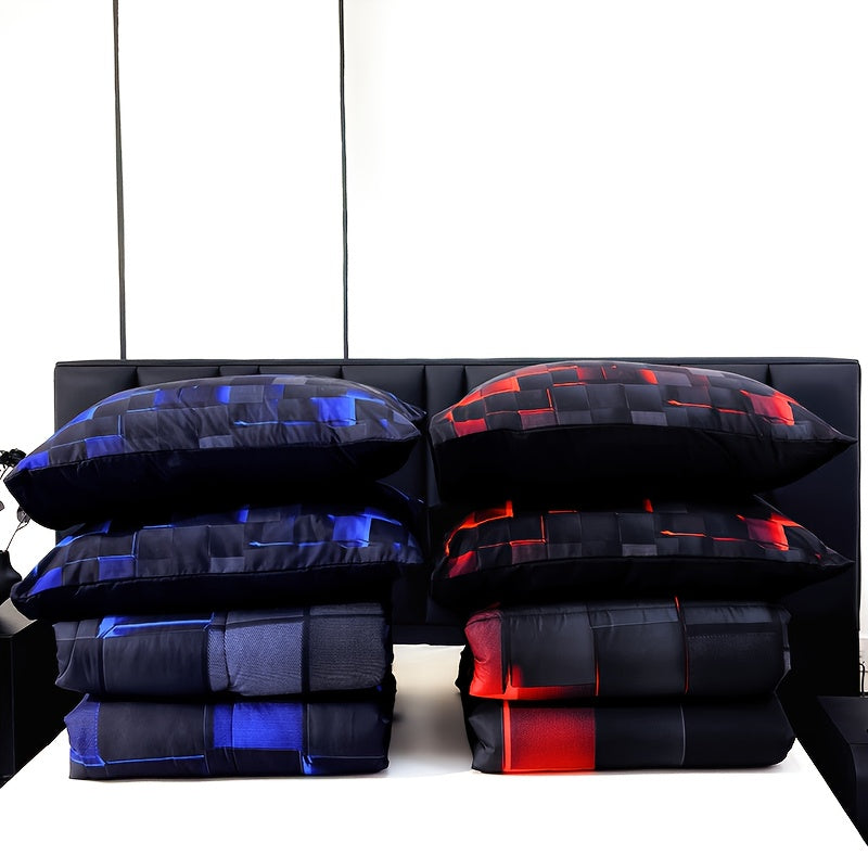 180GSM Digital Print Comforter Set 3-Piece Queen King Twin Full – Thick Quilt with 2 Pillowcases, All-Season Soft Breathable Bedding Set for Bedroom & Dormitory