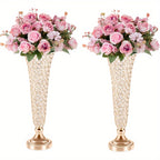 Crystal Glass Tall Vases 20 Inch Set of 2 – Elegant Centerpiece Vases for Wedding Celebrations, Dining Tables, Birthdays & Home Decoration