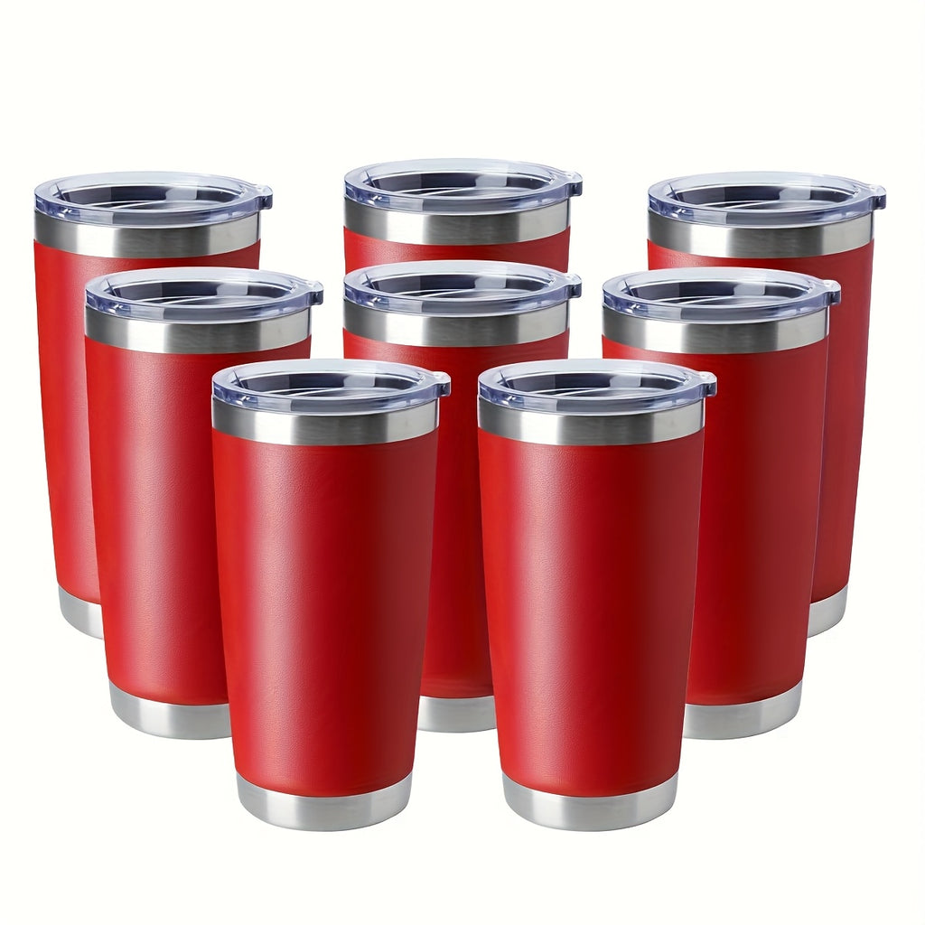 20oz Insulated Travel Coffee Tumbler 8-Pack – Stainless Steel Mug with Lid & Straw | Animal Print | Hot & Cold Drinks | Outdoor, Holiday & Valentine’s Gift
