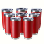 20oz Insulated Travel Coffee Tumbler 8-Pack – Stainless Steel Mug with Lid & Straw | Animal Print | Hot & Cold Drinks | Outdoor, Holiday & Valentine’s Gift