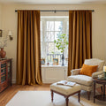 Luxury Velvet Curtains 2 Panels Thermal Insulated Room Darkening Light Filtering, Soft Textured Drapes with Clip Rings Rod Pocket Machine Washable for Living Room Bedroom