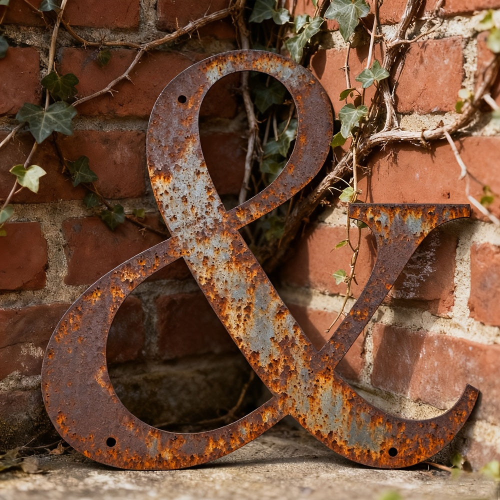 Rustic Metal Letter Wall Decor 12-Inch Tall Slim Iron Alphabet A-Z, Vintage Industrial Wall Art Sign for Home Kitchen Bar Shop, Personalized Name Monogram Holiday Gift for Christmas Thanksgiving – 26 Letters