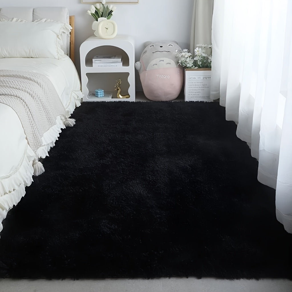 Tie-Dye Shaggy Plush Area Rug Non-Slip Fuzzy Soft Bedside Carpet Pet Friendly for Bedroom Living Room Dorm 5 Colors