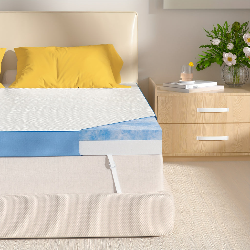 4 Inch Cooling Gel Memory Foam Mattress Topper with Removable Cover Twin Twin XL Full Queen Soft Breathable Bed Topper Pressure Relief